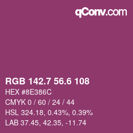 カラーコード: RGB 142.7 56.6 108 | qconv.com