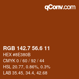 カラーコード: RGB 142.7 56.6 11 | qconv.com