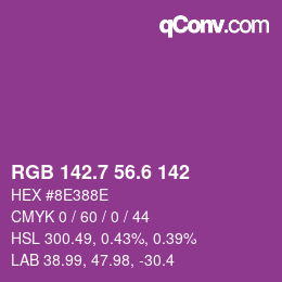 カラーコード: RGB 142.7 56.6 142 | qconv.com