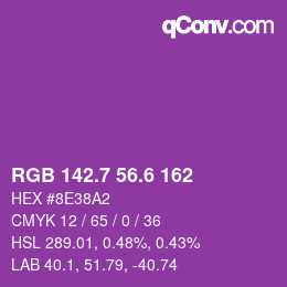 カラーコード: RGB 142.7 56.6 162 | qconv.com