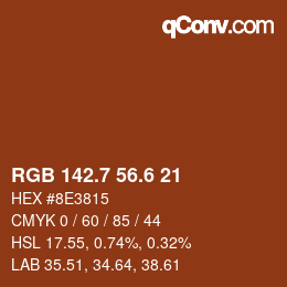 カラーコード: RGB 142.7 56.6 21 | qconv.com