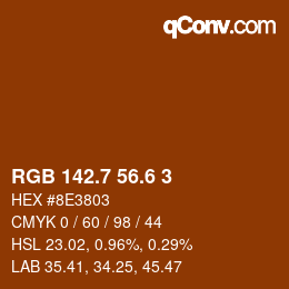 カラーコード: RGB 142.7 56.6 3 | qconv.com