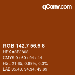 カラーコード: RGB 142.7 56.6 8 | qconv.com