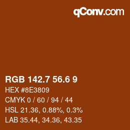 カラーコード: RGB 142.7 56.6 9 | qconv.com
