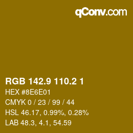 カラーコード: RGB 142.9 110.2 1 | qconv.com