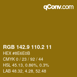 カラーコード: RGB 142.9 110.2 11 | qconv.com