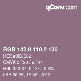 カラーコード: RGB 142.9 110.2 130 | qconv.com