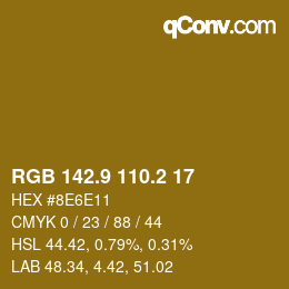 Color code: RGB 142.9 110.2 17 | qconv.com