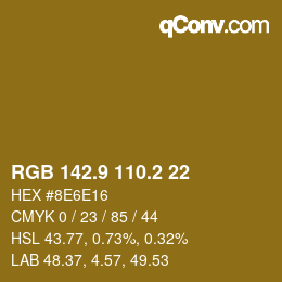 Color code: RGB 142.9 110.2 22 | qconv.com