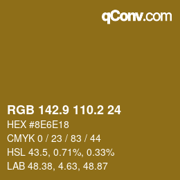 Color code: RGB 142.9 110.2 24 | qconv.com