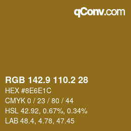Color code: RGB 142.9 110.2 28 | qconv.com
