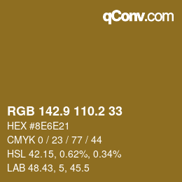 Color code: RGB 142.9 110.2 33 | qconv.com