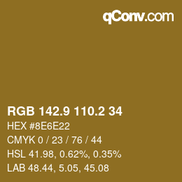 Color code: RGB 142.9 110.2 34 | qconv.com