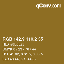カラーコード: RGB 142.9 110.2 35 | qconv.com