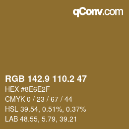 Color code: RGB 142.9 110.2 47 | qconv.com