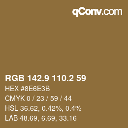 Color code: RGB 142.9 110.2 59 | qconv.com