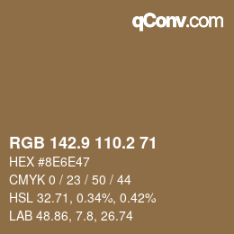 Color code: RGB 142.9 110.2 71 | qconv.com