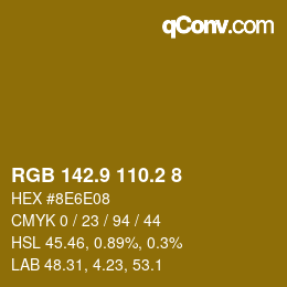 カラーコード: RGB 142.9 110.2 8 | qconv.com