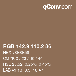 Color code: RGB 142.9 110.2 86 | qconv.com