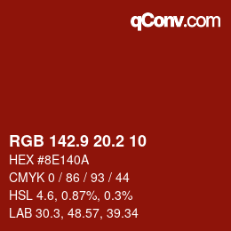 Color code: RGB 142.9 20.2 10 | qconv.com