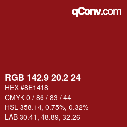 Color code: RGB 142.9 20.2 24 | qconv.com