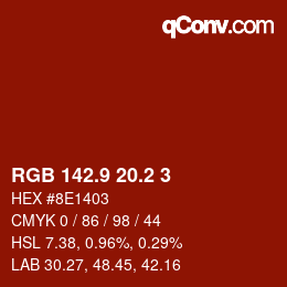 カラーコード: RGB 142.9 20.2 3 | qconv.com
