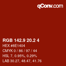 Color code: RGB 142.9 20.2 4 | qconv.com