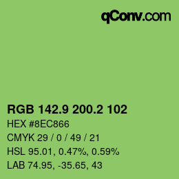 カラーコード: RGB 142.9 200.2 102 | qconv.com
