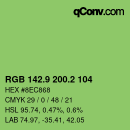 カラーコード: RGB 142.9 200.2 104 | qconv.com