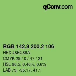 カラーコード: RGB 142.9 200.2 106 | qconv.com