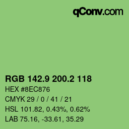 カラーコード: RGB 142.9 200.2 118 | qconv.com