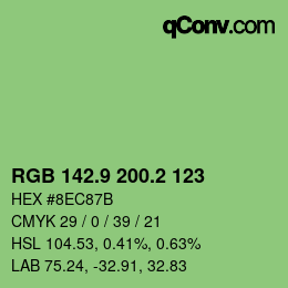 カラーコード: RGB 142.9 200.2 123 | qconv.com