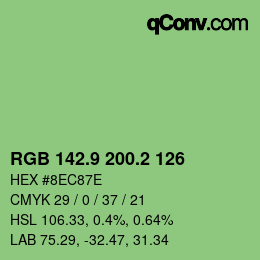 カラーコード: RGB 142.9 200.2 126 | qconv.com