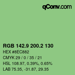 カラーコード: RGB 142.9 200.2 130 | qconv.com