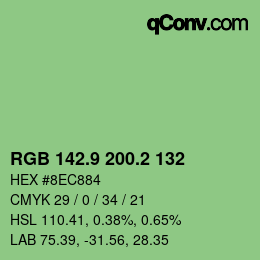 カラーコード: RGB 142.9 200.2 132 | qconv.com