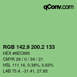 カラーコード: RGB 142.9 200.2 133 | qconv.com