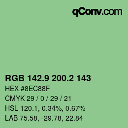 カラーコード: RGB 142.9 200.2 143 | qconv.com