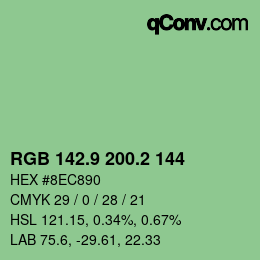 カラーコード: RGB 142.9 200.2 144 | qconv.com