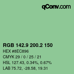 カラーコード: RGB 142.9 200.2 150 | qconv.com