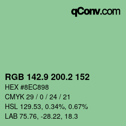カラーコード: RGB 142.9 200.2 152 | qconv.com