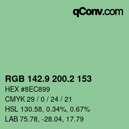 カラーコード: RGB 142.9 200.2 153 | qconv.com
