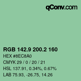 カラーコード: RGB 142.9 200.2 160 | qconv.com