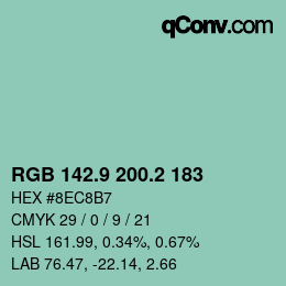 Color code: RGB 142.9 200.2 183 | qconv.com