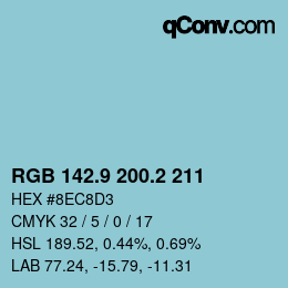 Color code: RGB 142.9 200.2 211 | qconv.com