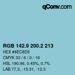 Farbcode: RGB 142.9 200.2 213 | qconv.com