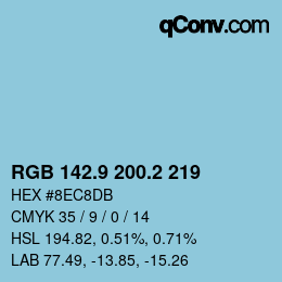 カラーコード: RGB 142.9 200.2 219 | qconv.com