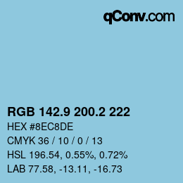 Color code: RGB 142.9 200.2 222 | qconv.com