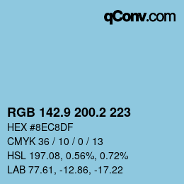 Color code: RGB 142.9 200.2 223 | qconv.com