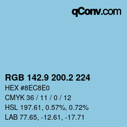 カラーコード: RGB 142.9 200.2 224 | qconv.com