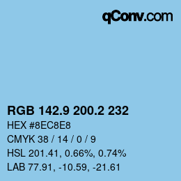 Color code: RGB 142.9 200.2 232 | qconv.com